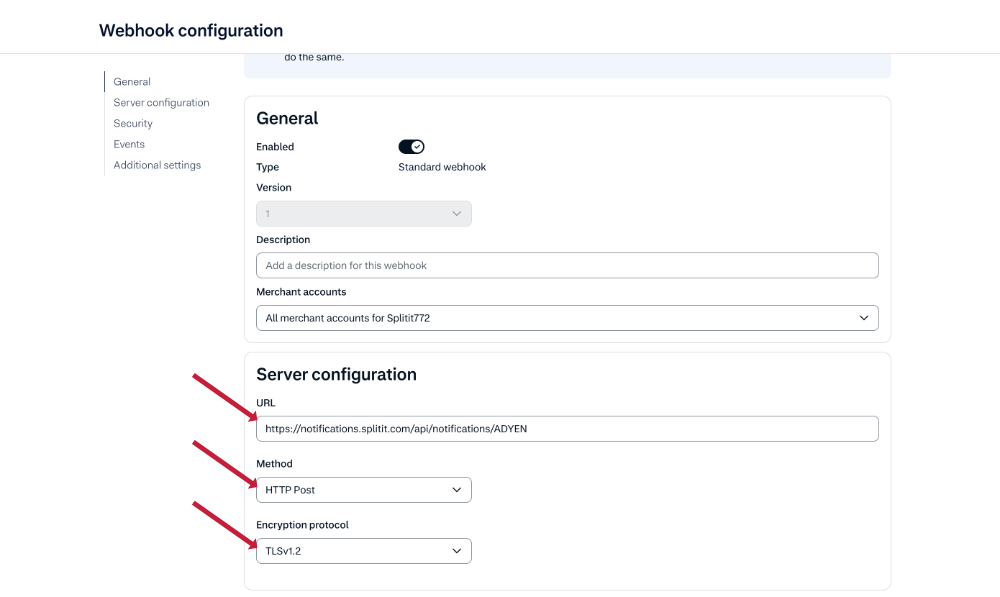 config webhook