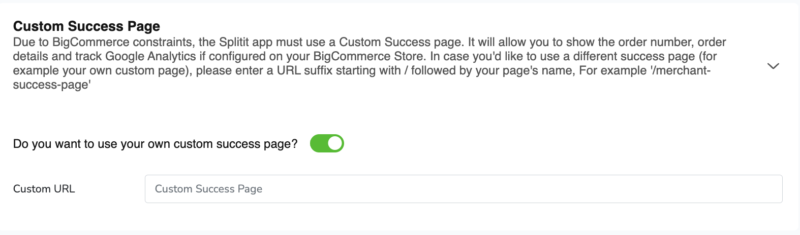 custom success page