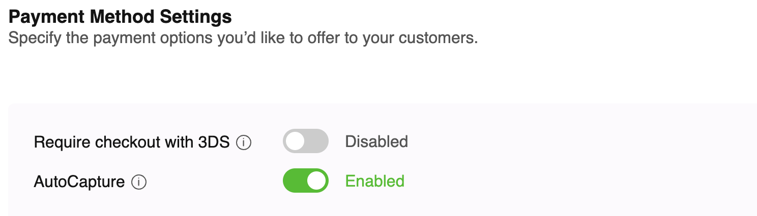 payment method settings