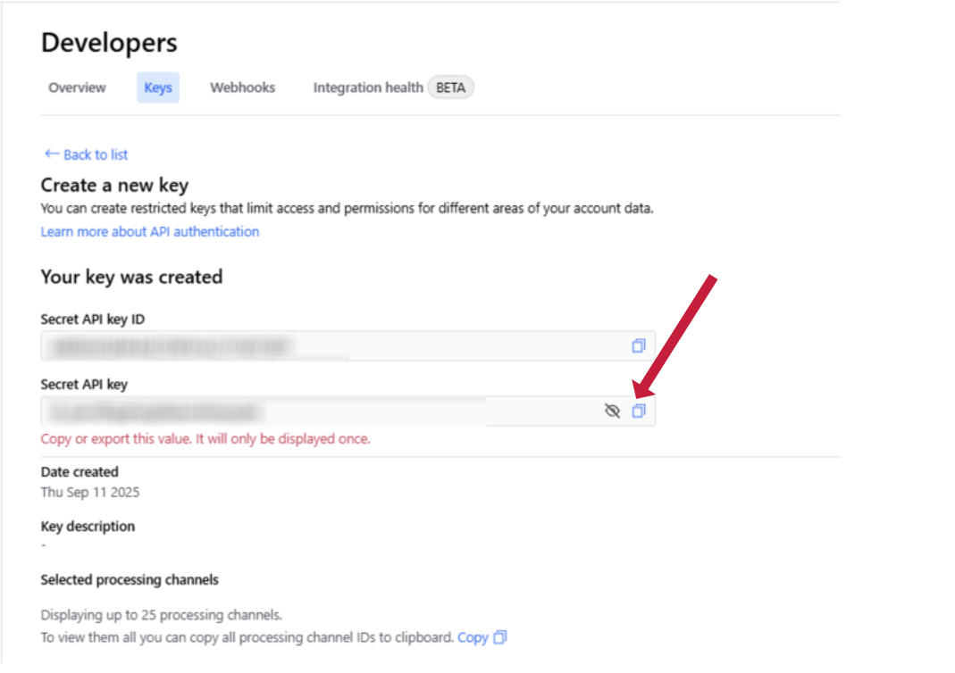 copy/export key