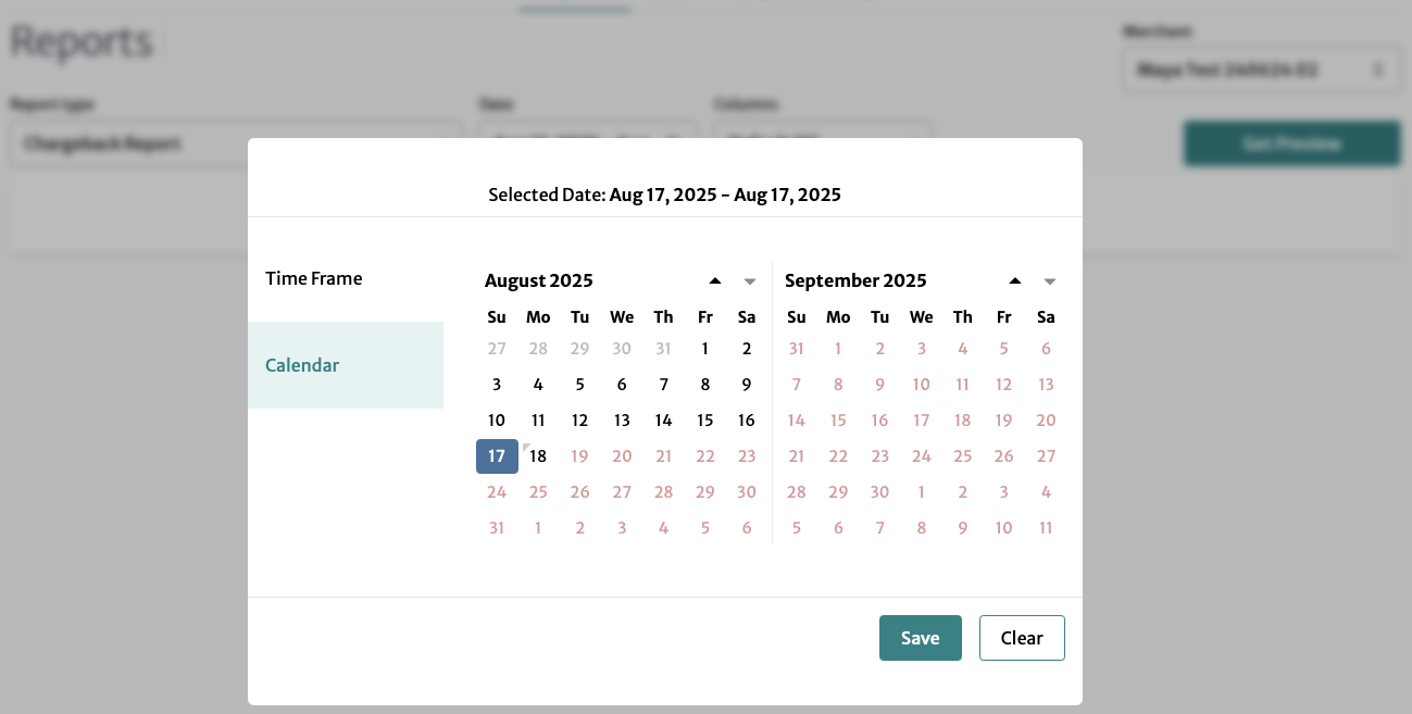 choose a date range