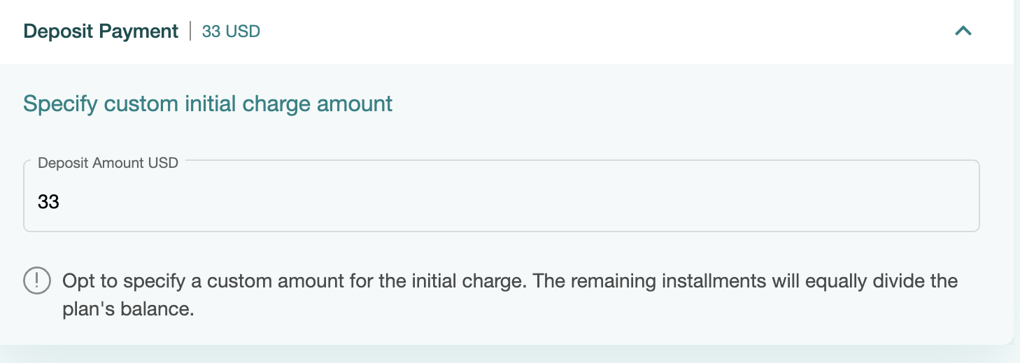 deposit payment