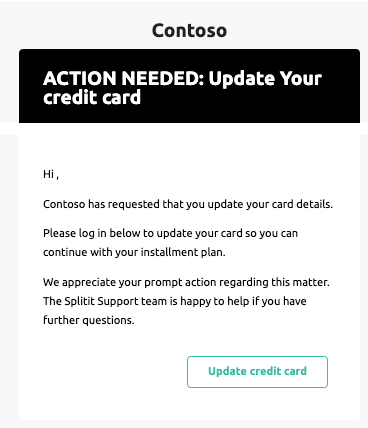 Request Update Credit Card