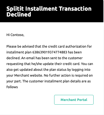 Credit Card/Authorization Payment Failed