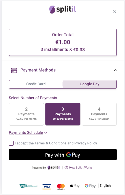 hosted form google pay