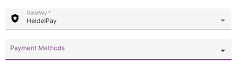 payment methods field