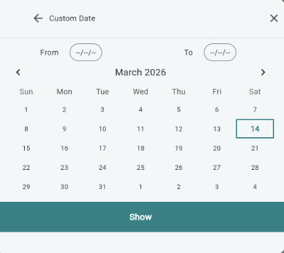 date range popup
