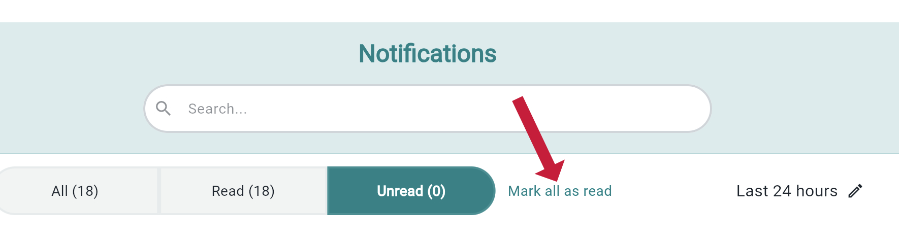 notifications mark all as read