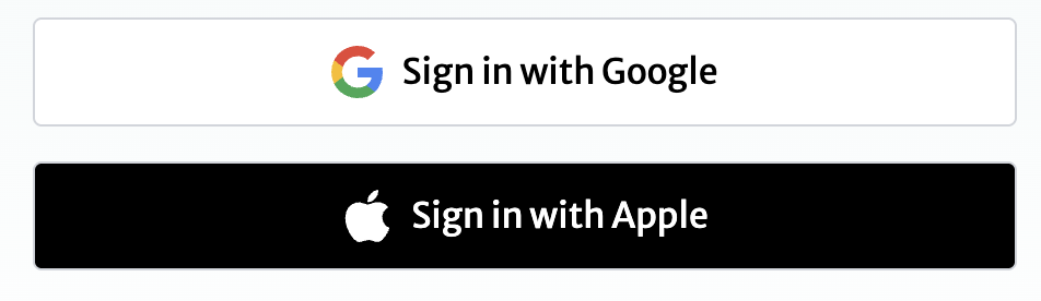 google/apple logins