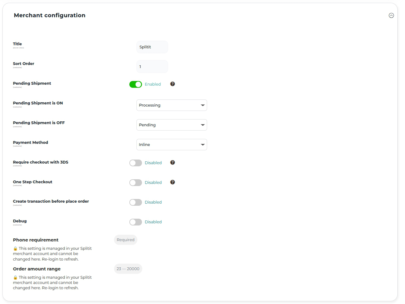 full config
