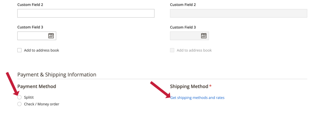 payment shipping