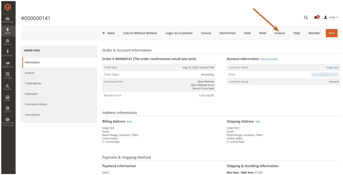 select invoice