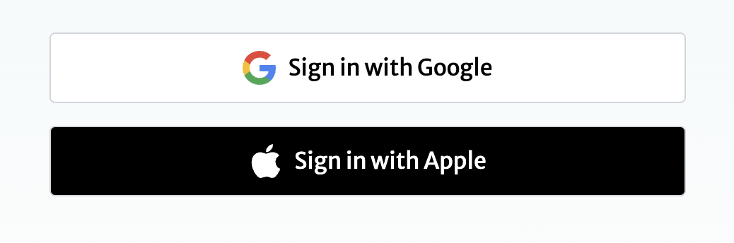 google or apple login
