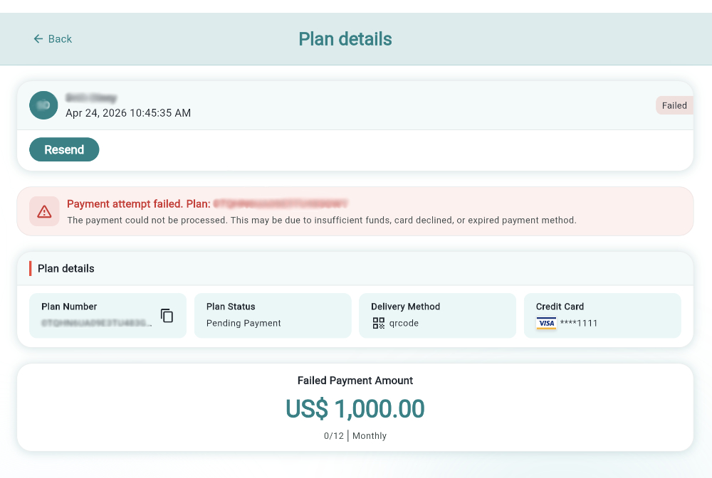 plan details failed