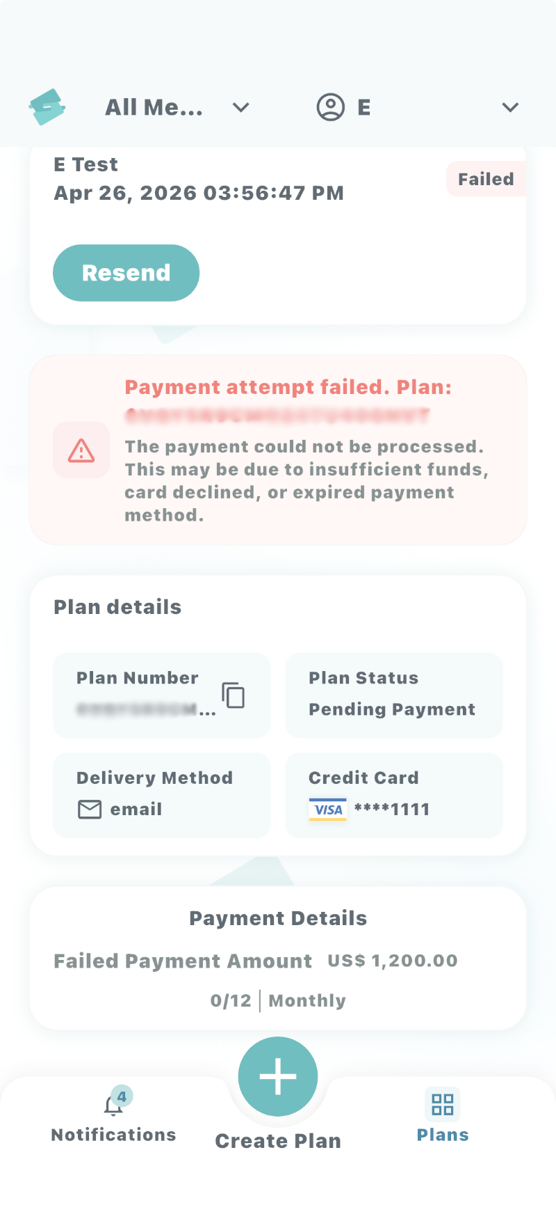 plan details failed