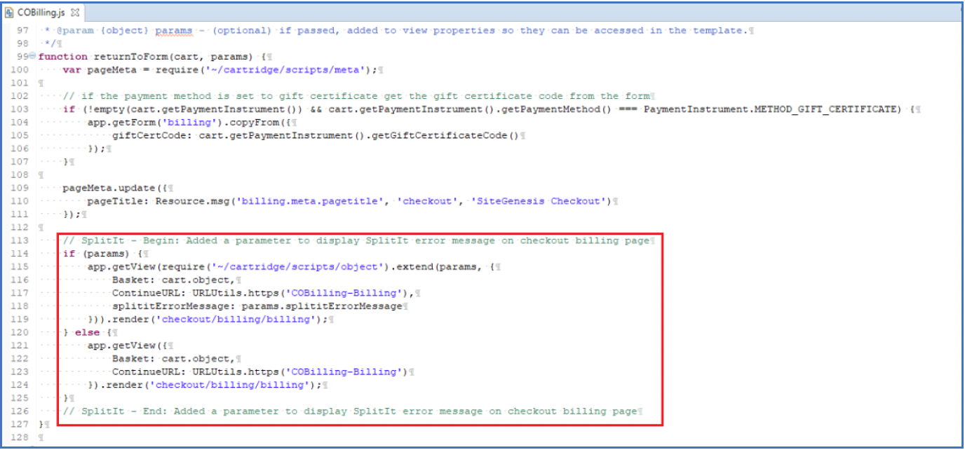 function returnToForm changes