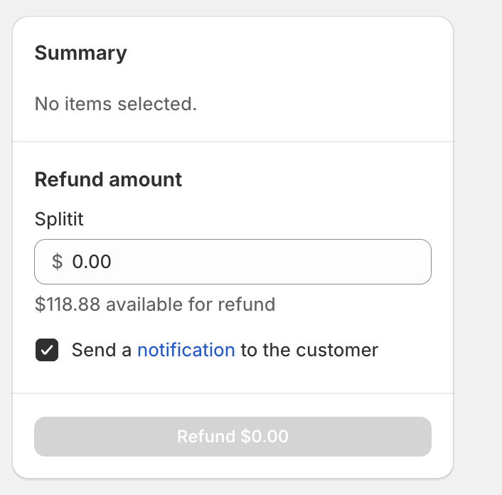 refund amount