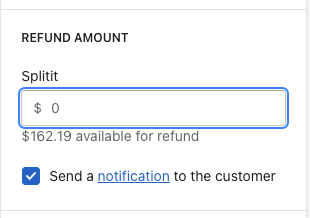 refund amount