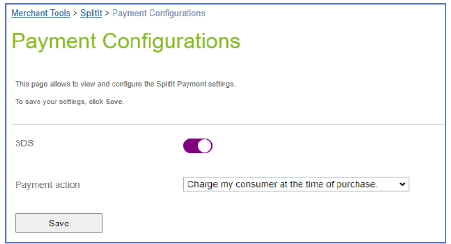 payment configs