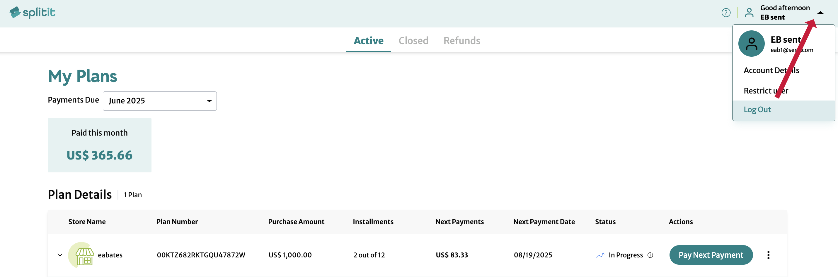 account details