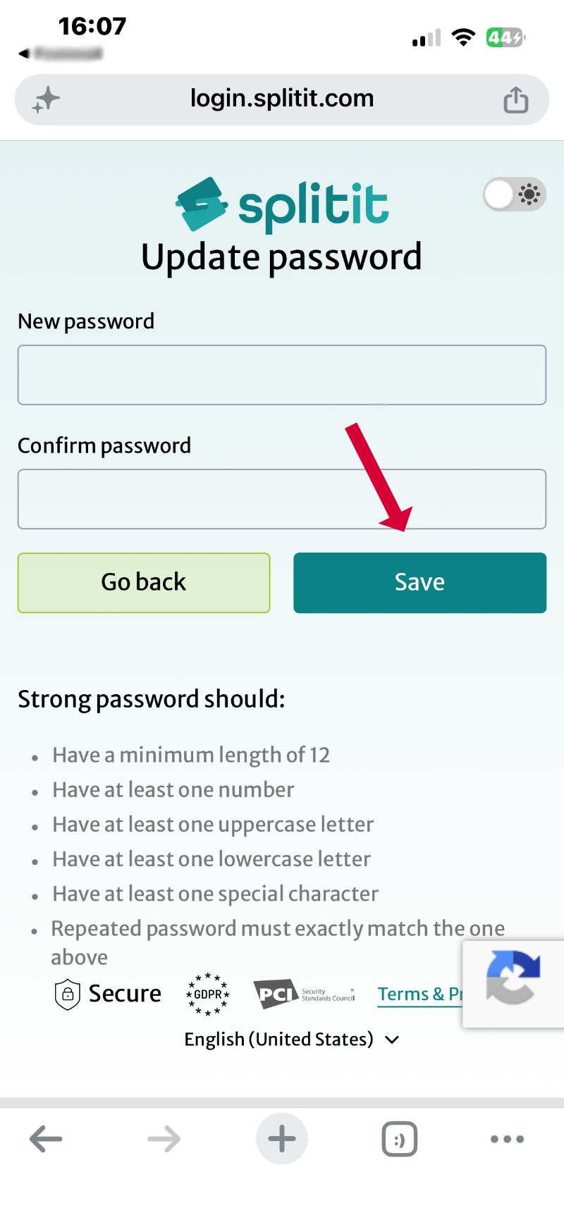 update pass